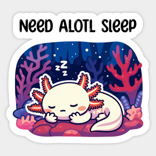 Cute Axolotl Sleeping Sticker